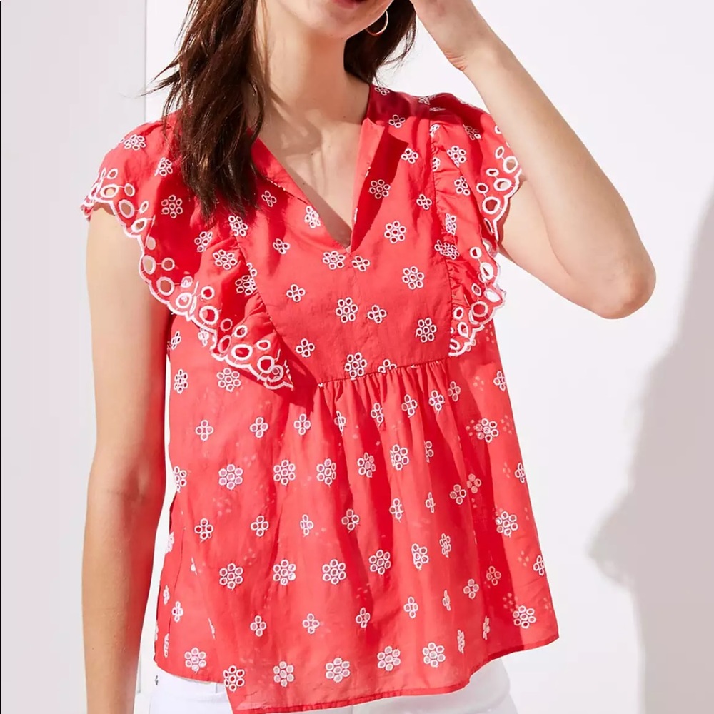 LOFT eyelet top (red)